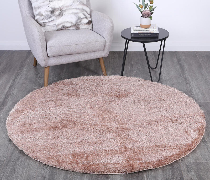 Puffy Soft Shaggy Round Rug Camel 160x160 cm Round - John Cootes