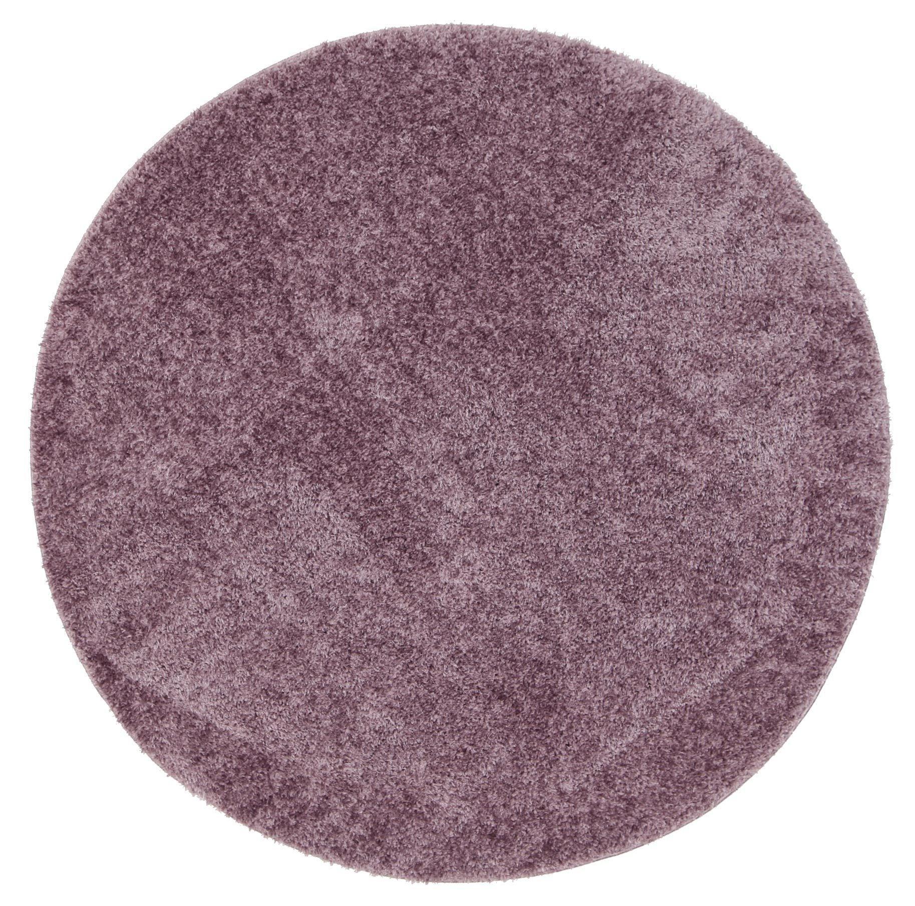 Puffy Soft Shaggy Round Rug Lilac Purple 160x160 cm Round - John Cootes