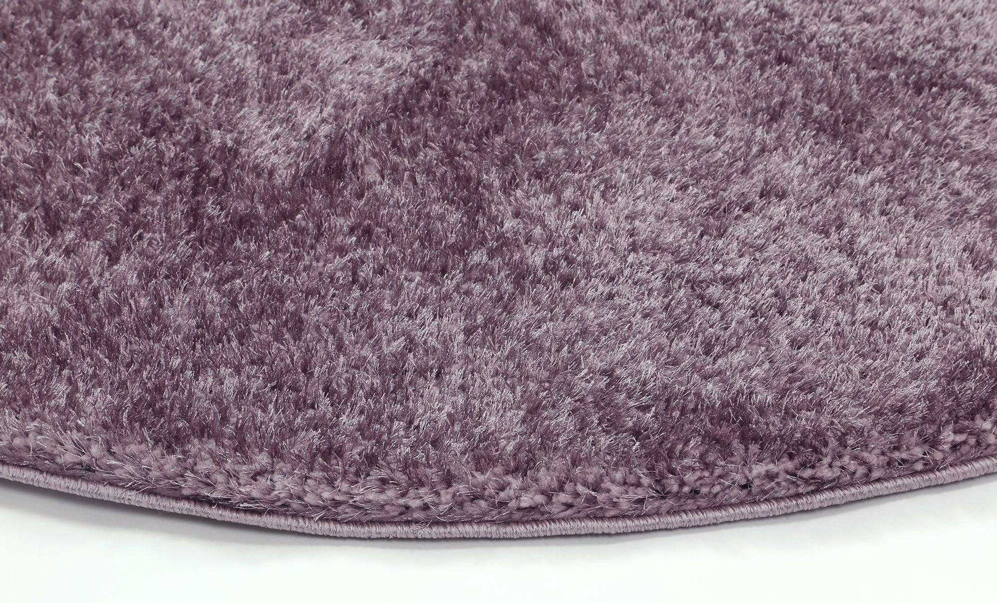 Puffy Soft Shaggy Round Rug Lilac Purple 160x160 cm Round - John Cootes