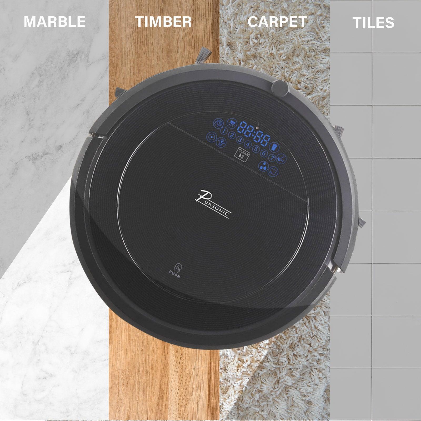 Pursonic i9 Robotic Vacuum Cleaner Carpet Floor Dry Wet Mopping Auto Robot Black Black - John Cootes