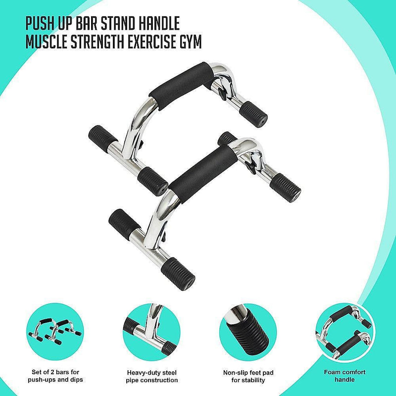 Push Up Bar Stand Handle Muscle Strength Exercise Gym - John Cootes