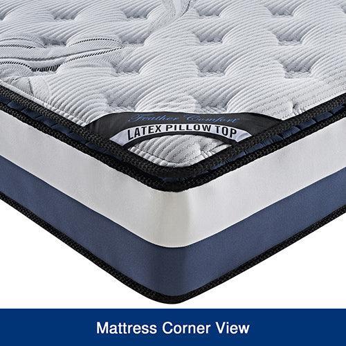 Queen Mattress Latex Pillow Top Pocket Spring Foam Medium Firm Bed - John Cootes