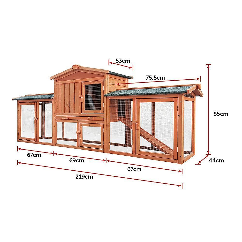 Rabbit Hutch Hutches Large Metal Run Wooden Cage Chicken Coop Guinea Pig - John Cootes