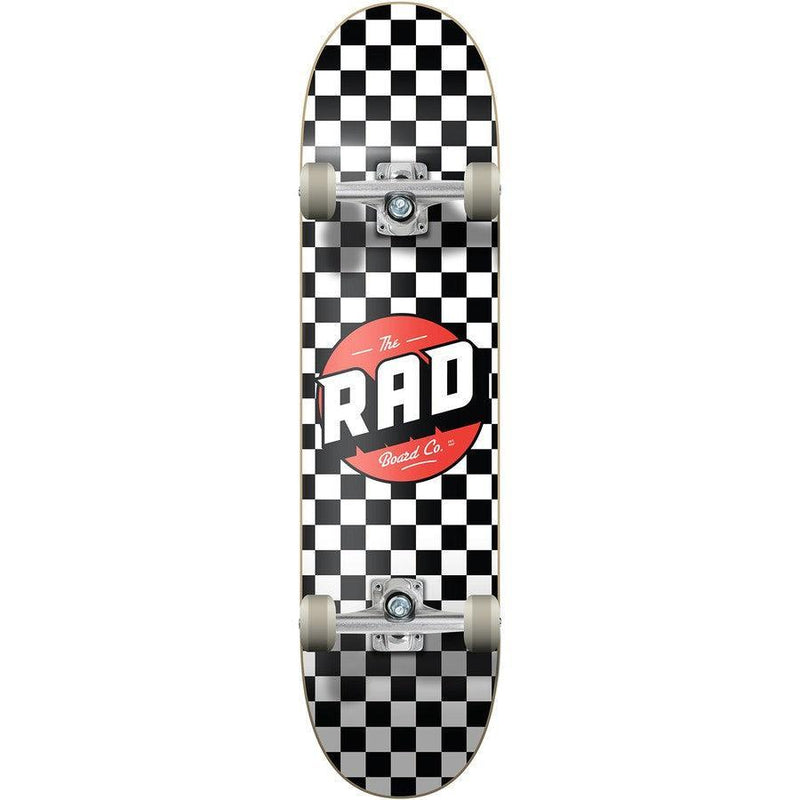 RAD Complete Dude Crew 7.75" x 31" Skateboard - Checkers Black / White - John Cootes