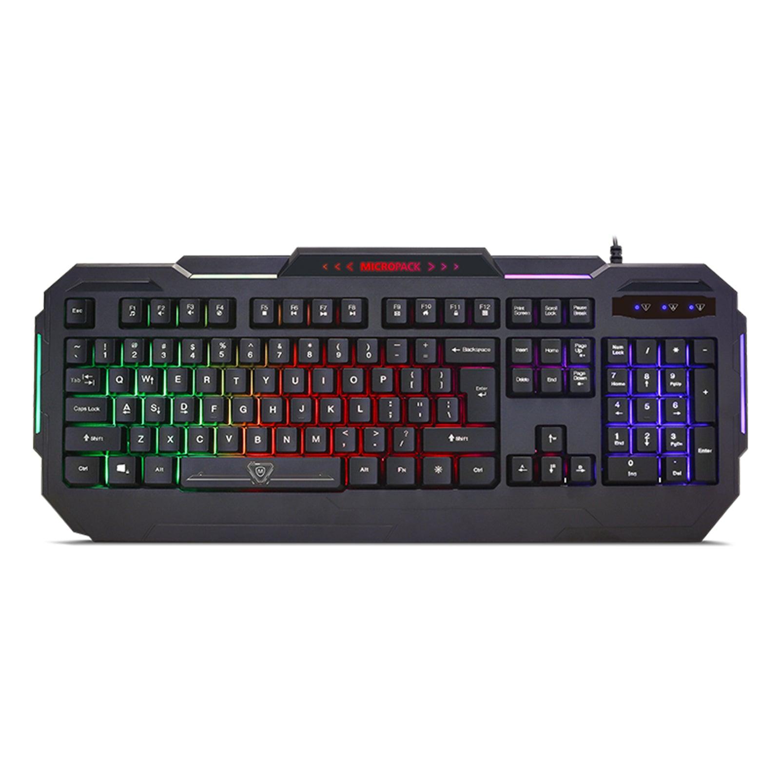 Rainbow Backlit Gaming Keyboard 19 Game Anti Ghosting Keys USB 2.0 Interface AU - John Cootes