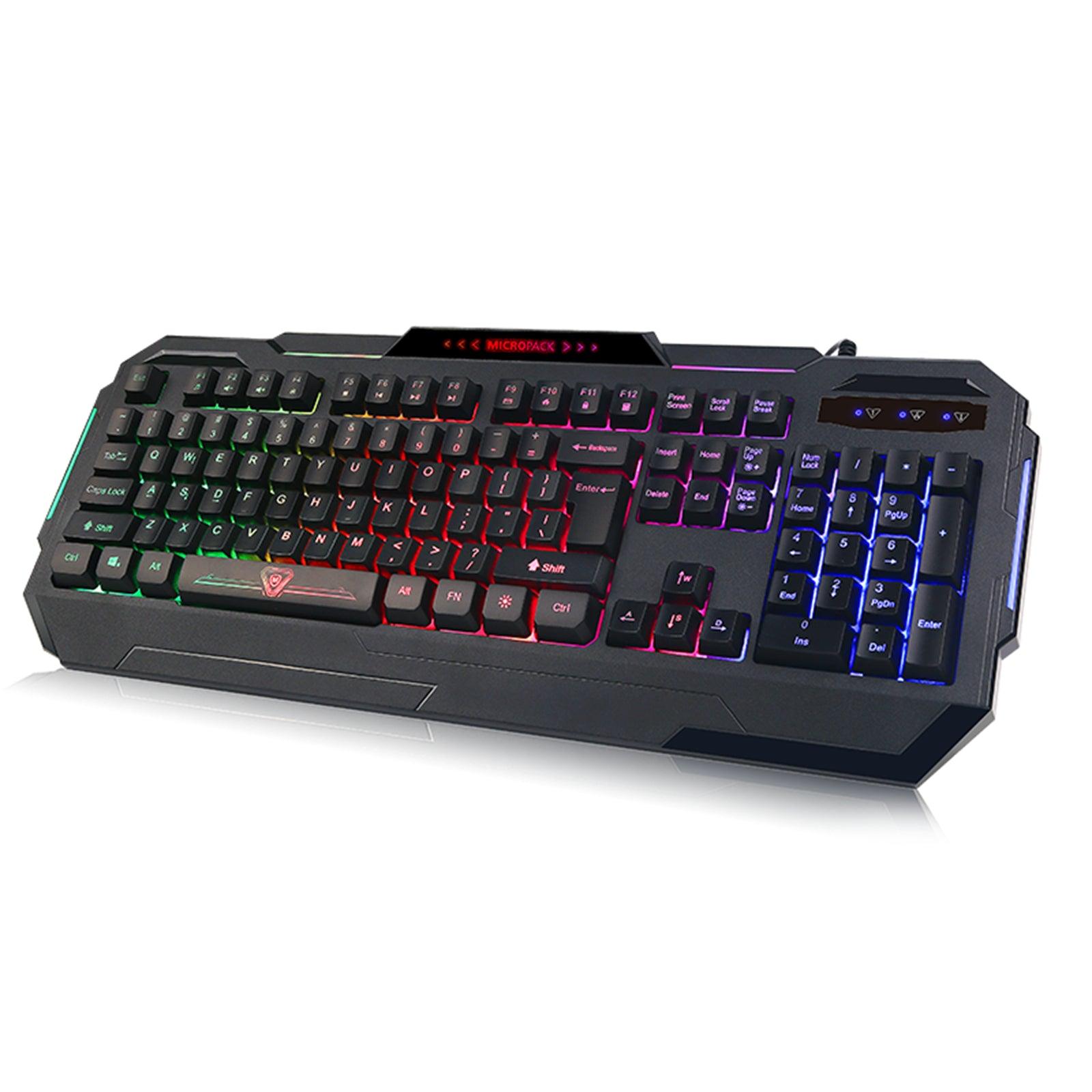 Rainbow Backlit Gaming Keyboard 19 Game Anti Ghosting Keys USB 2.0 Interface AU - John Cootes