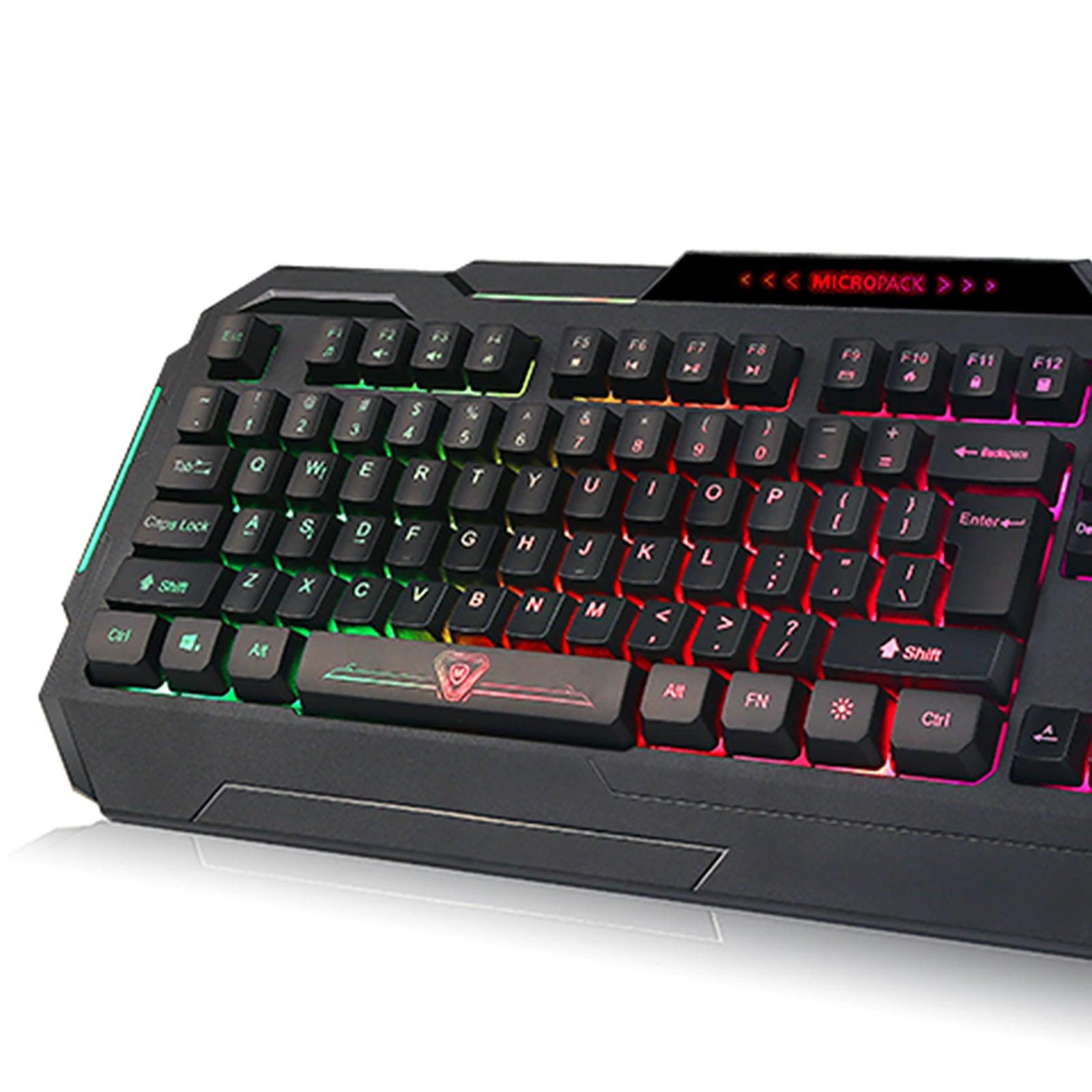 Rainbow Backlit Gaming Keyboard 19 Game Anti Ghosting Keys USB 2.0 Interface AU - John Cootes