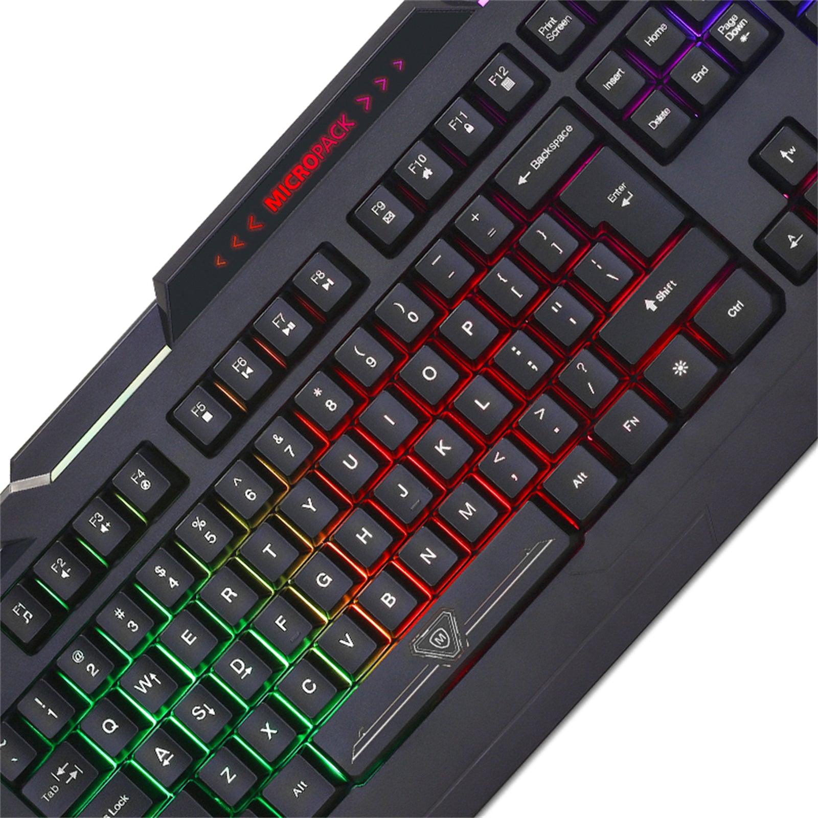 Rainbow Backlit Gaming Keyboard 19 Game Anti Ghosting Keys USB 2.0 Interface AU - John Cootes