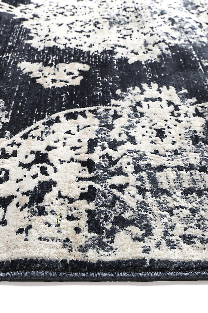 Rapsody Medallion Navy Rug 240x330 cm - John Cootes