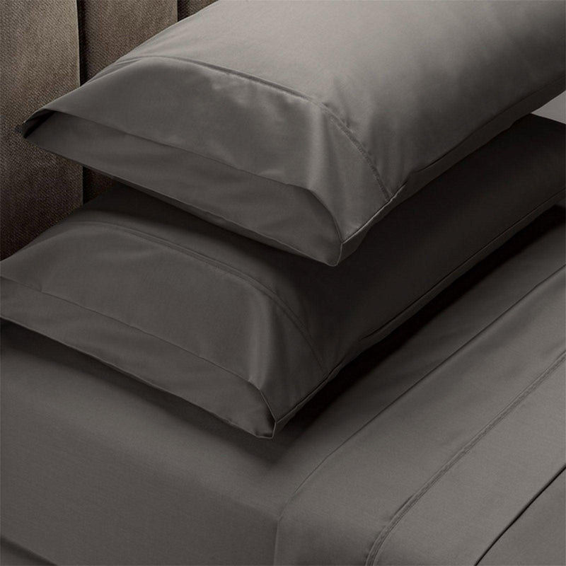 Renee Taylor 1500 Thread Count Pure Soft Cotton Blend Flat & Fitted Sheet Set Dusk Grey Queen - John Cootes