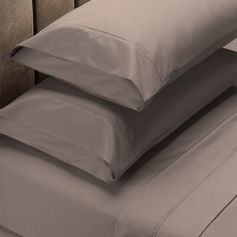 Renee Taylor 1500 Thread Count Pure Soft Cotton Blend Flat & Fitted Sheet Set Stone King - John Cootes