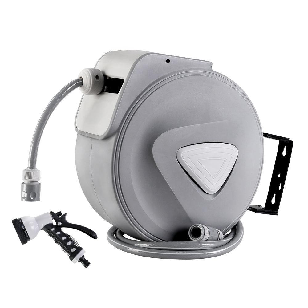 Retractable Hose Reel 30M Garden Water Auto Rewind Spray Gun - John Cootes