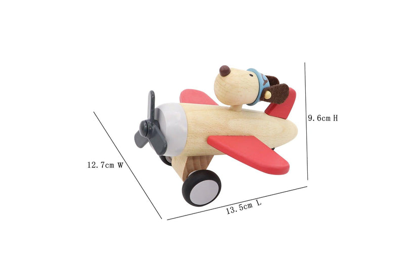 RETRO MD PLANE WITH CUTE DOG DRIVE RED - John Cootes