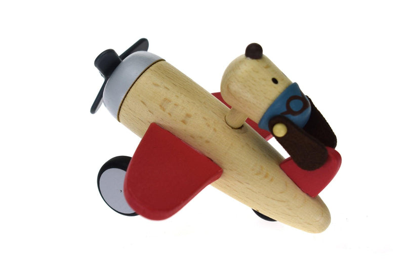 RETRO MD PLANE WITH CUTE DOG DRIVE RED - John Cootes