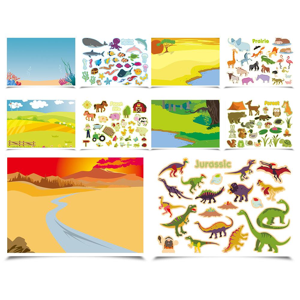 REUSABLE STICKER PAD SET - ANIMAL WORLD - John Cootes