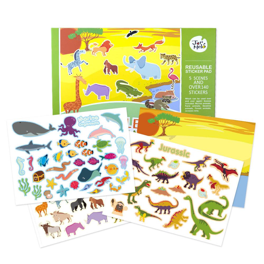 REUSABLE STICKER PAD SET - ANIMAL WORLD - John Cootes