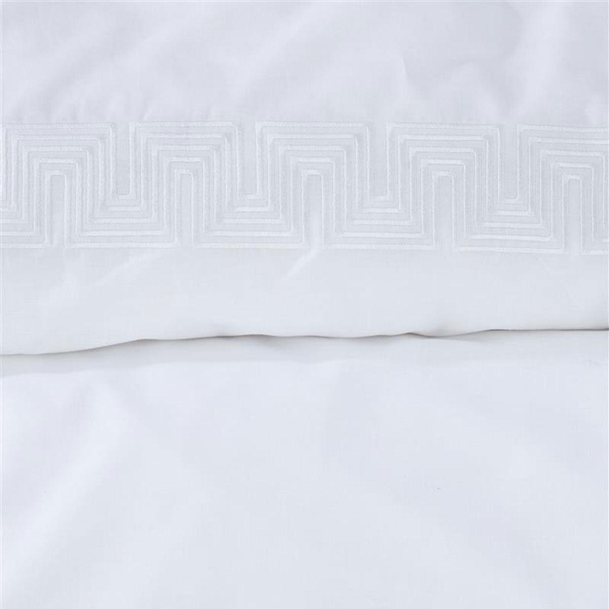 Riviera Maison Elowen White Cotton Quilt Cover Set King - John Cootes