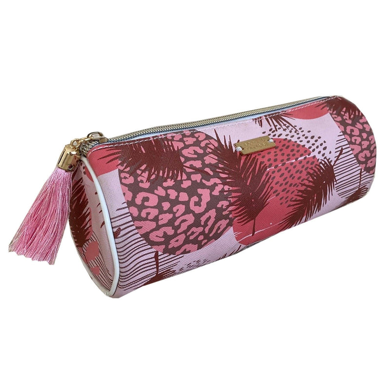 Roll Cosmetic Case-Leopard Palms - John Cootes