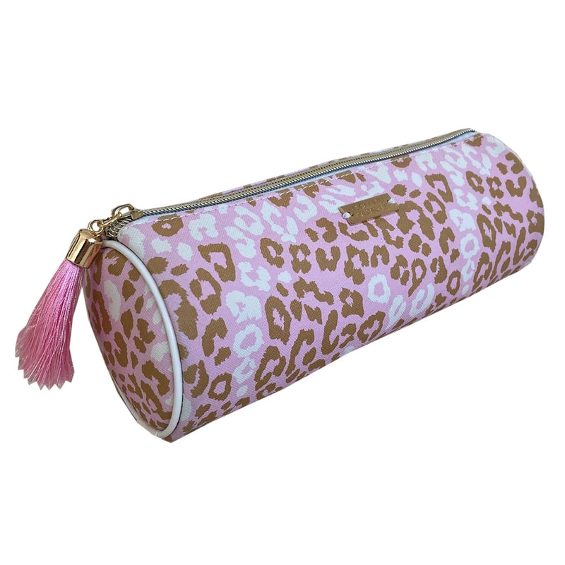 Roll Cosmetic Case-Pink Leopard - John Cootes