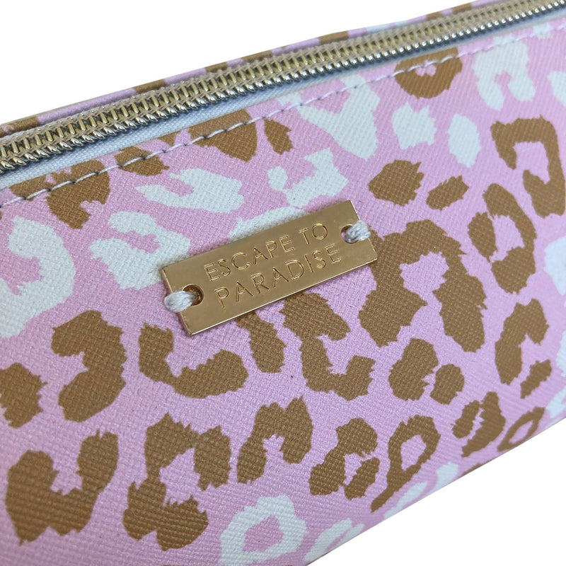 Roll Cosmetic Case-Pink Leopard - John Cootes