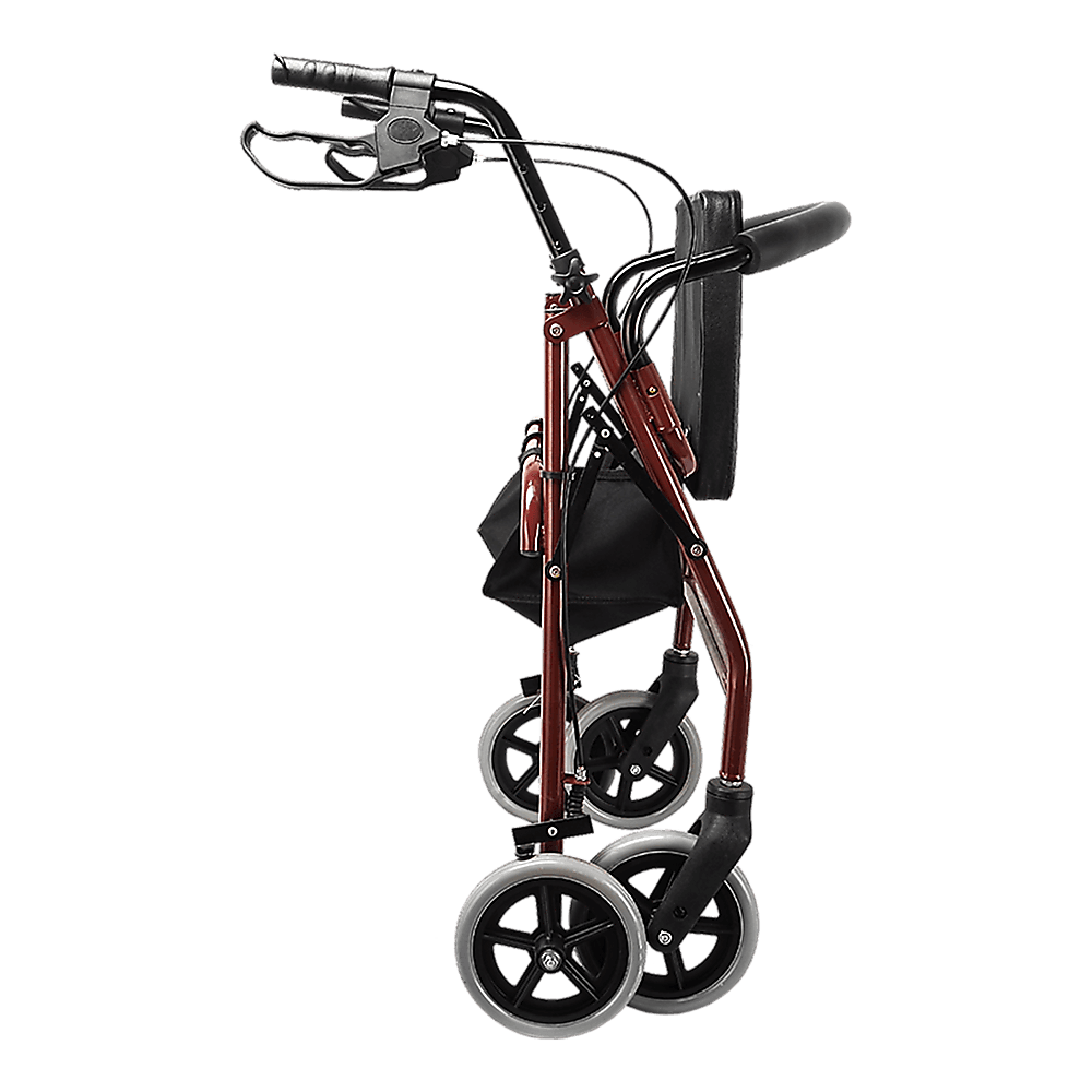 Rollator Walker Walking Frame With Wheels Zimmer Mobility Aids Seat Red - John Cootes