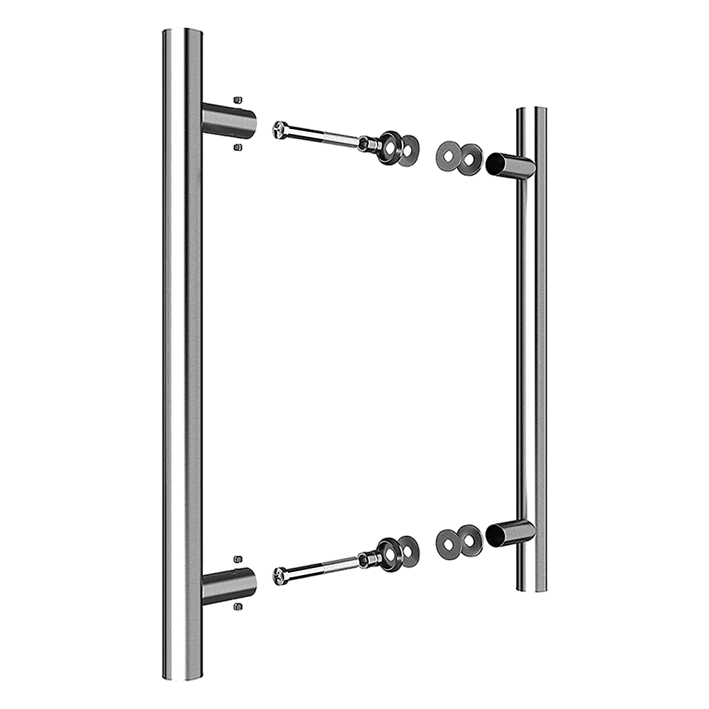 Round 300mm Push Pull Stainless Steel Door Handle Entrance Entry Shower Glass - John Cootes