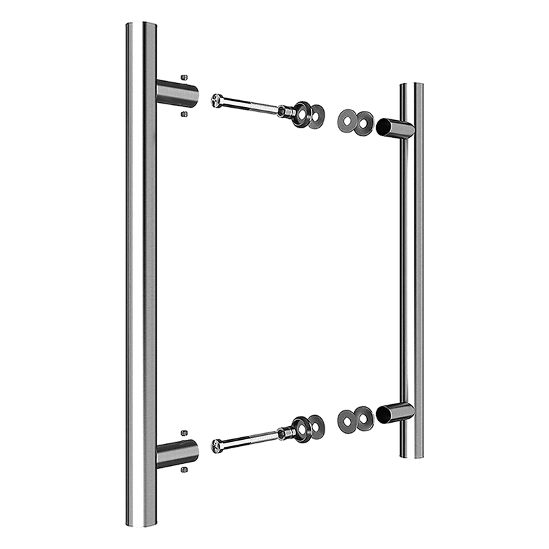 Round 300mm Push Pull Stainless Steel Door Handle Entrance Entry Shower Glass - John Cootes