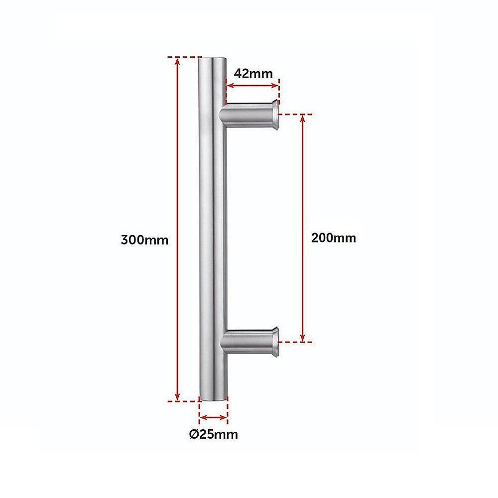 Round 300mm Push Pull Stainless Steel Door Handle Entrance Entry Shower Glass - John Cootes