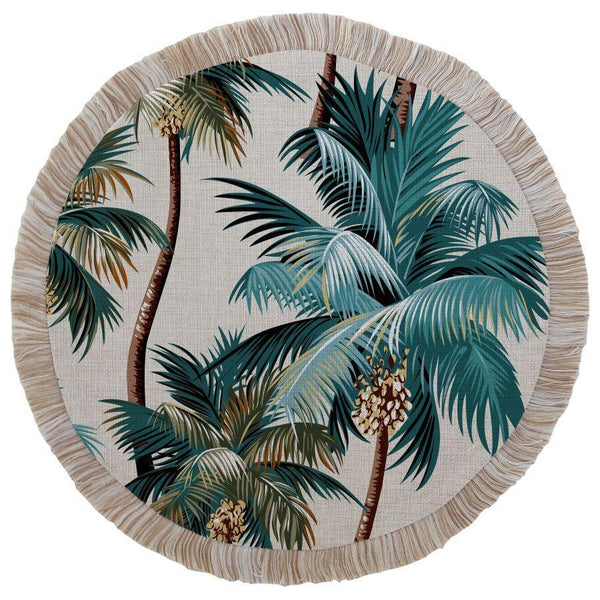 Round Placemat-Palm Trees-Natural-40cm - John Cootes