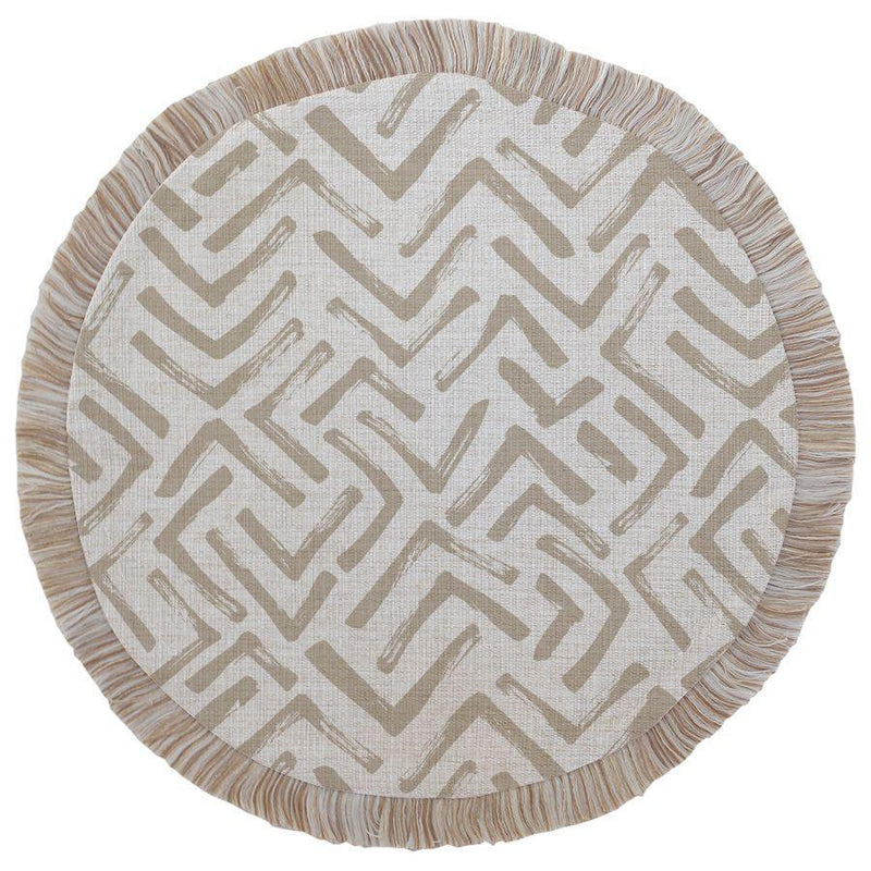 Round Placemat-Tribal-Beige-40cm - John Cootes