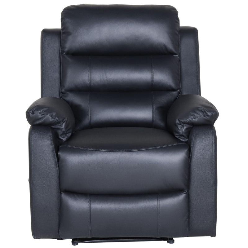 Royal 3pc 5 Seater Leather Electric Recliner Home Theatre Sofa Lounge Set Black - John Cootes
