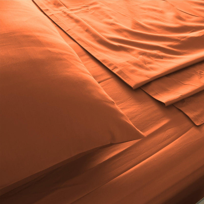 Royal Comfort 1000 Thread Count Bamboo Cotton Sheet and Quilt Cover Complete Set - King - Cinnamon - John Cootes