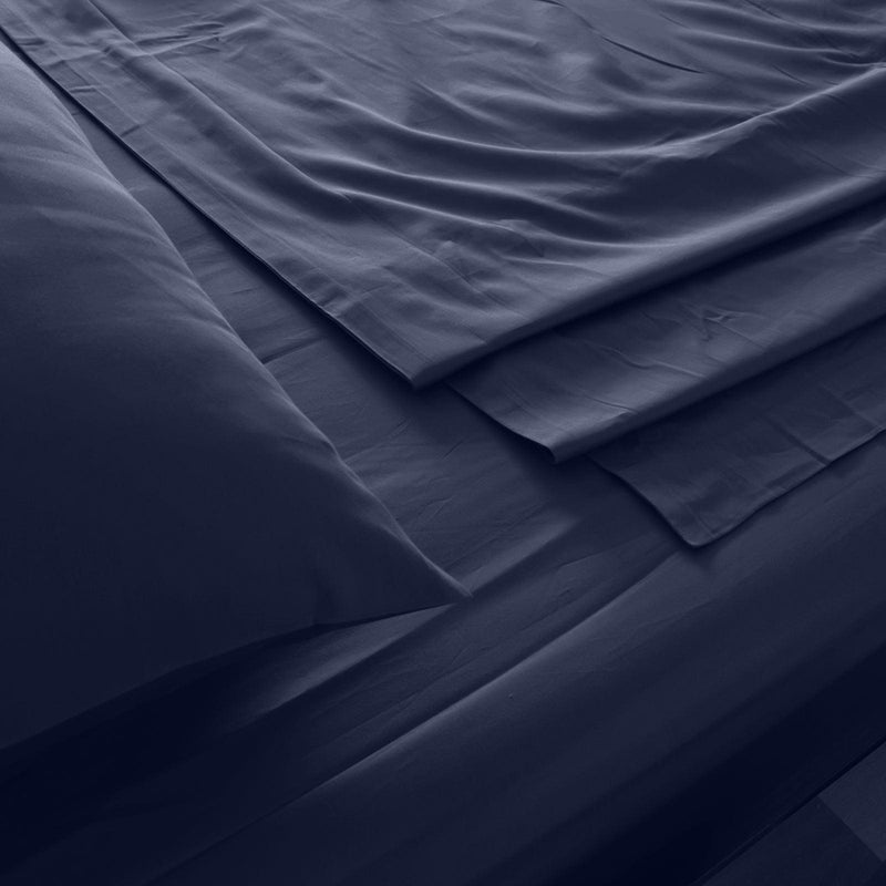 Royal Comfort 1000 Thread Count Bamboo Cotton Sheet and Quilt Cover Complete Set - King - Royal Blue - John Cootes