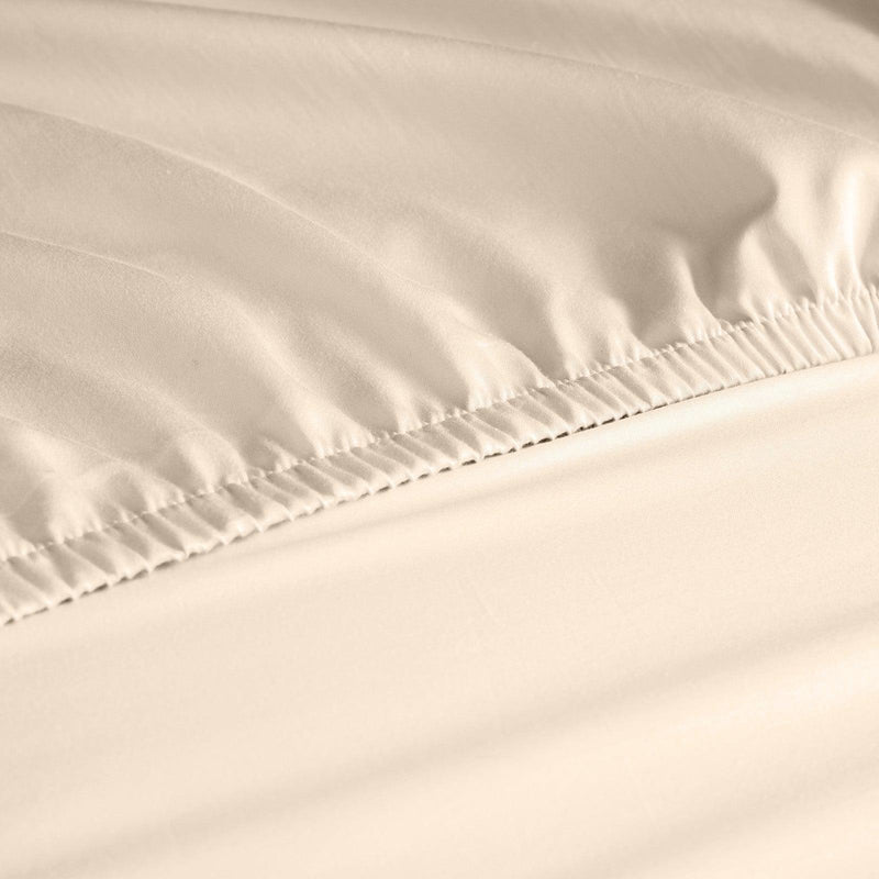 Royal Comfort 1000 Thread Count Fitted Sheet Cotton Blend Ultra Soft Bedding - King - Ivory - John Cootes
