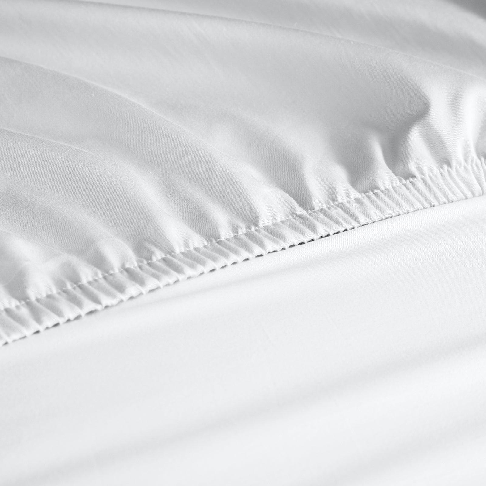 Royal Comfort 1000 Thread Count Fitted Sheet Cotton Blend Ultra Soft Bedding - King - White - John Cootes