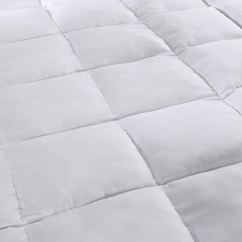 Royal Comfort 1000GSM Luxury Bamboo Fabric Gusset Mattress Pad Topper Cover - Double - White - John Cootes