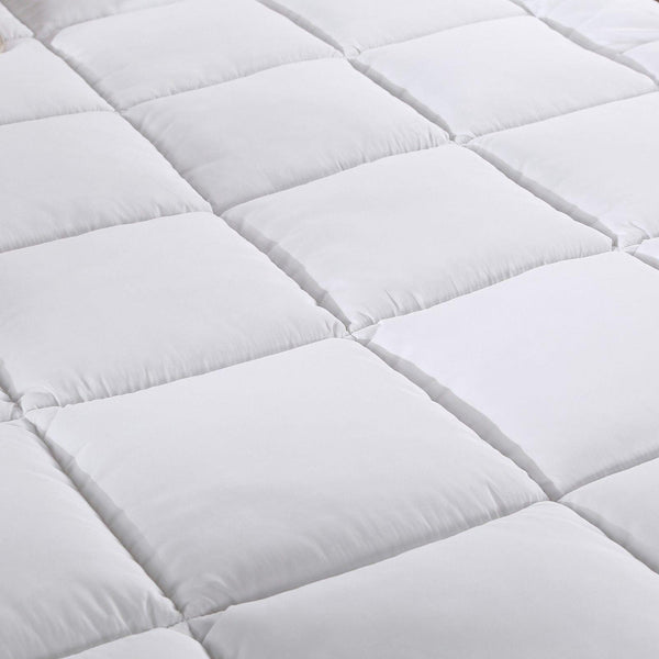 Royal Comfort 1000GSM Memory Mattress Topper Cover Protector Underlay - Single - White - John Cootes
