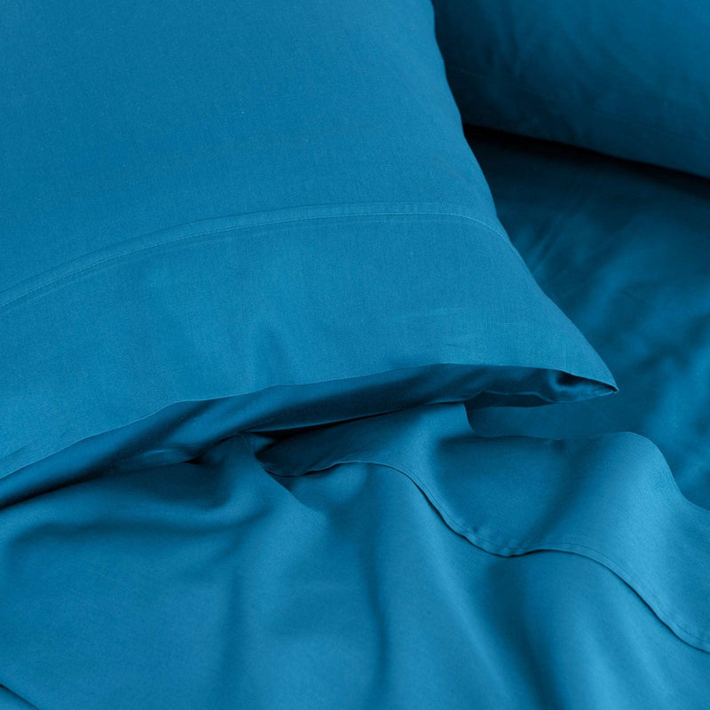 Royal Comfort 1000TC Balmain Hotel Grade Bamboo Cotton Sheets Pillowcases Set - Queen - Mineral Blue - John Cootes