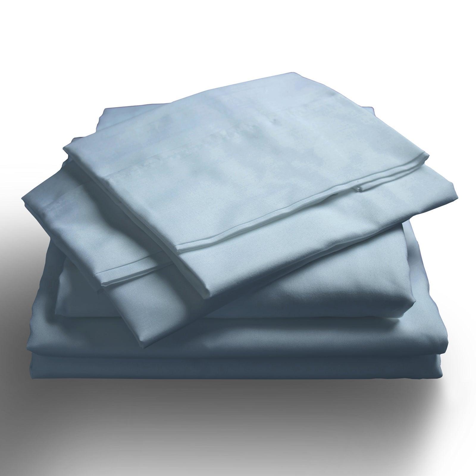 Royal Comfort 1000TC Hotel Grade Bamboo Cotton Sheets Pillowcases Set Ultrasoft - Double - Blue Fog - John Cootes