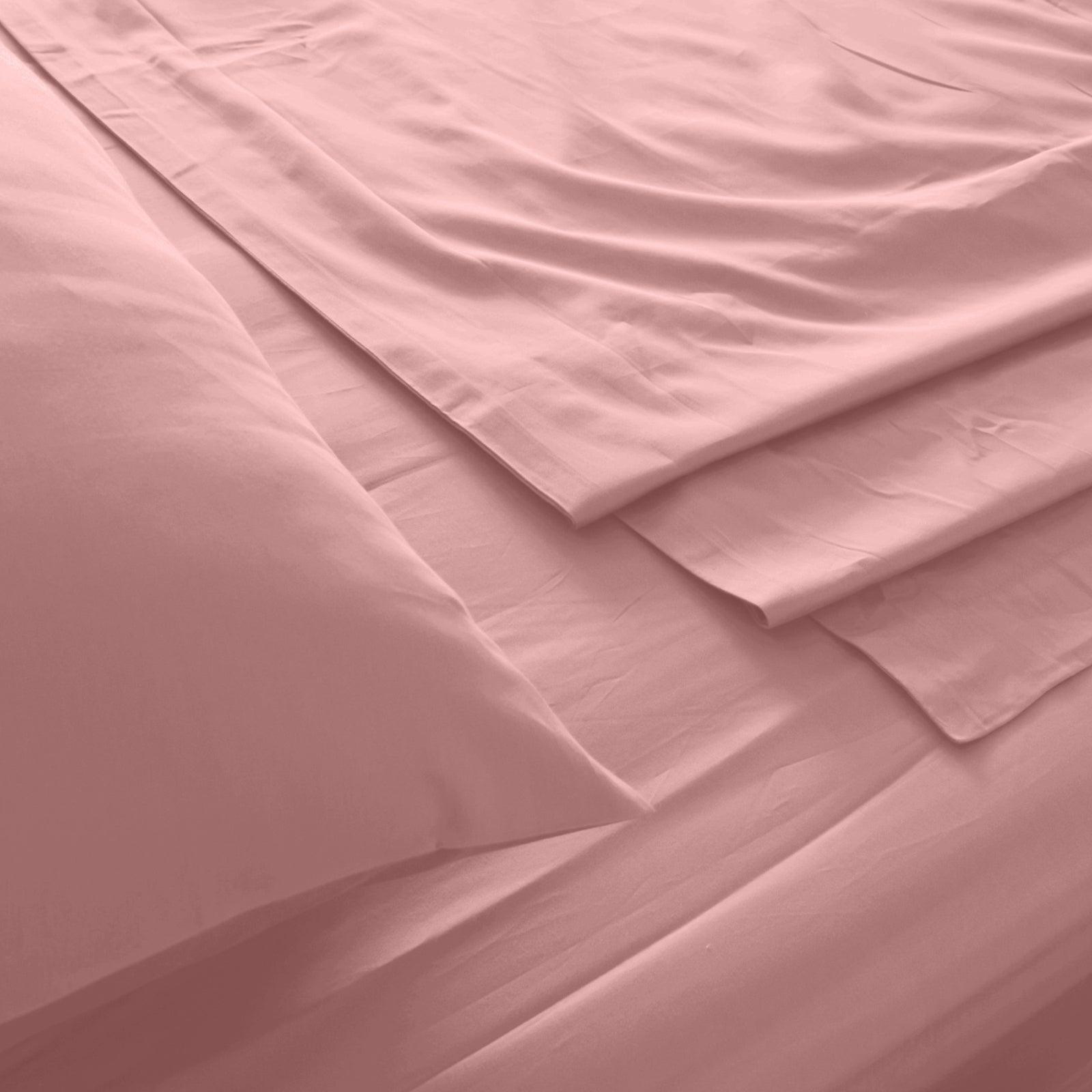 Royal Comfort 1000TC Hotel Grade Bamboo Cotton Sheets Pillowcases Set Ultrasoft - Double - Blush - John Cootes