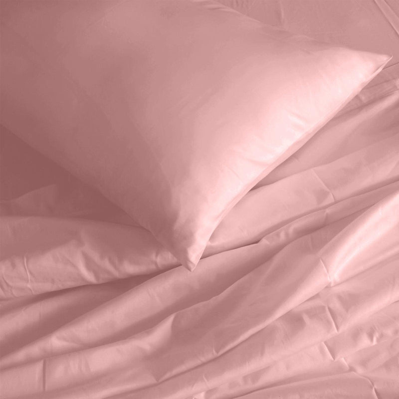 Royal Comfort 1000TC Hotel Grade Bamboo Cotton Sheets Pillowcases Set Ultrasoft - Double - Blush - John Cootes