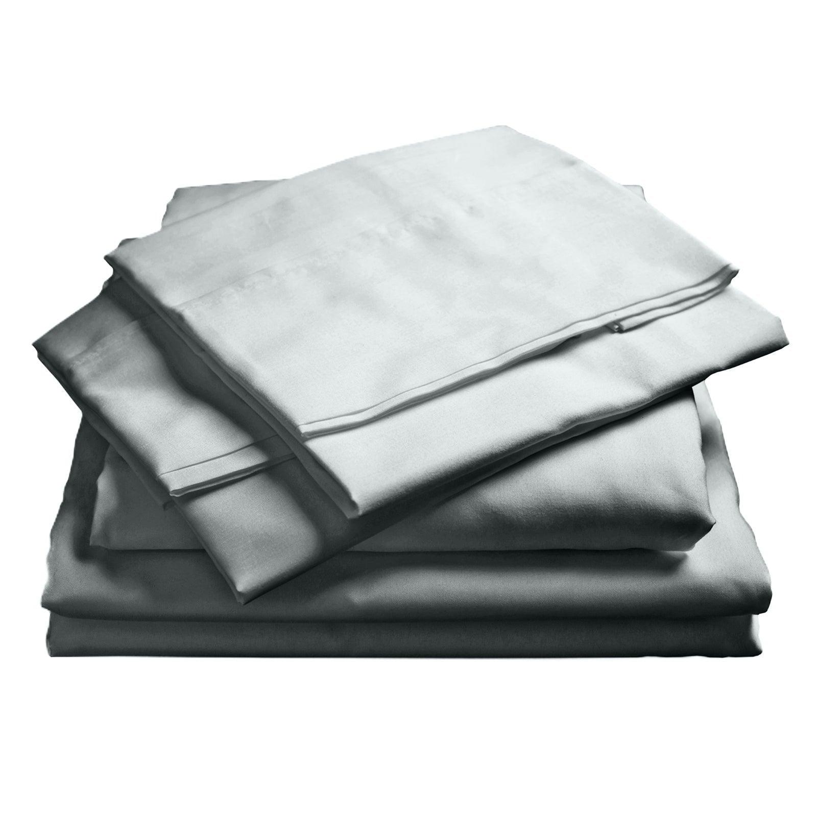 Royal Comfort 1000TC Hotel Grade Bamboo Cotton Sheets Pillowcases Set Ultrasoft - King - Cool Grey - John Cootes