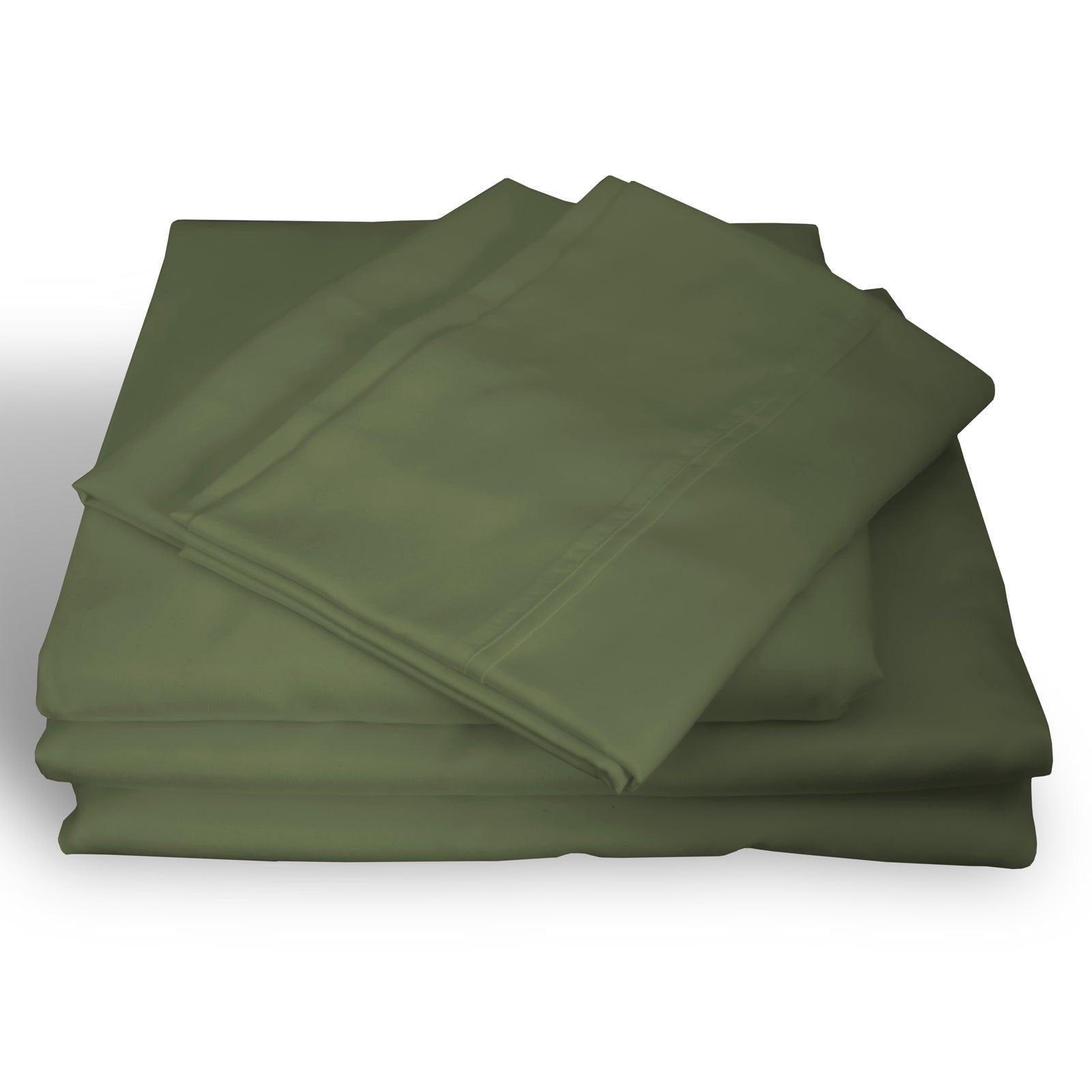 Royal Comfort 1000TC Hotel Grade Bamboo Cotton Sheets Pillowcases Set Ultrasoft - King - Olive - John Cootes