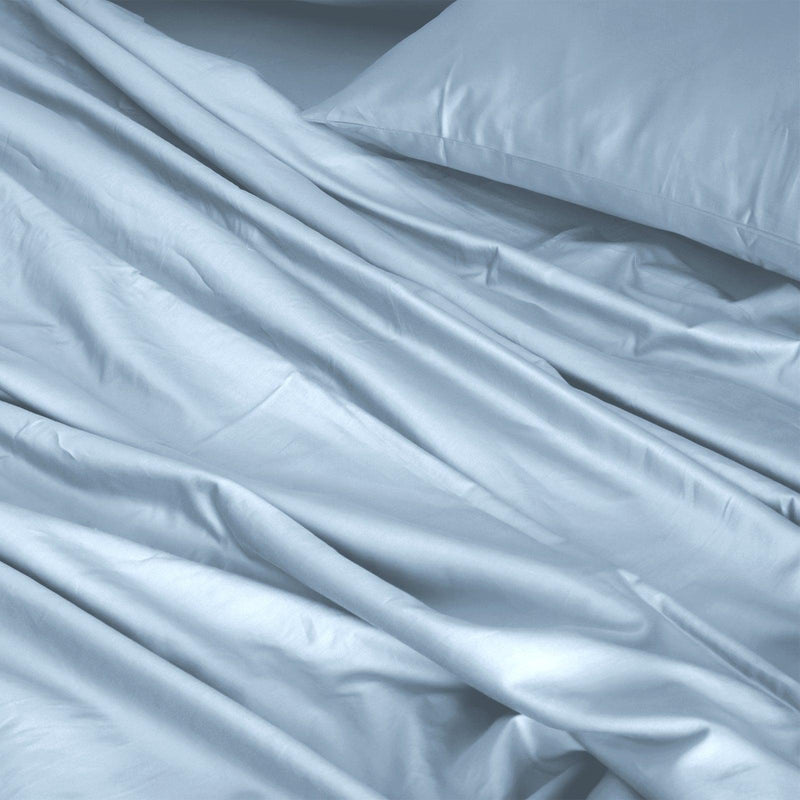 Royal Comfort 1000TC Hotel Grade Bamboo Cotton Sheets Pillowcases Set Ultrasoft - Queen - Blue Fog - John Cootes