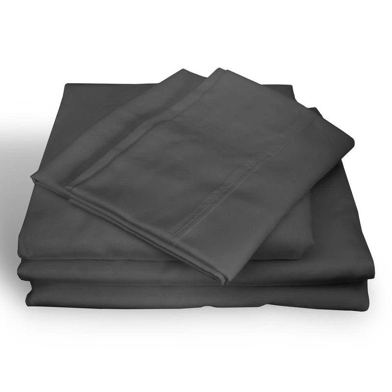 Royal Comfort 1000TC Hotel Grade Bamboo Cotton Sheets Pillowcases Set Ultrasoft - Queen - Pewter - John Cootes