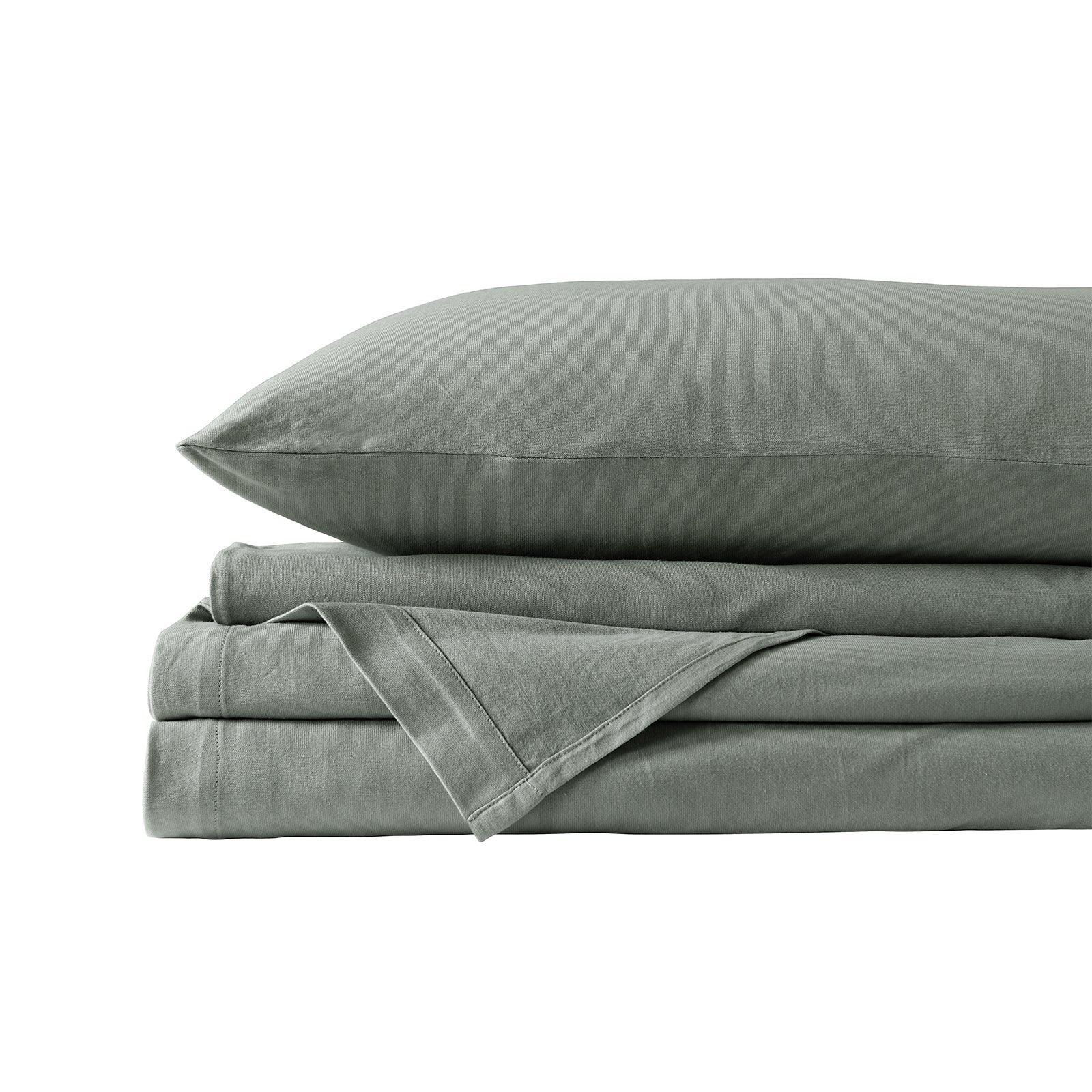 Royal Comfort 100% Jersey Cotton 4 Piece Sheet Set - King - Charcoal Marle - John Cootes