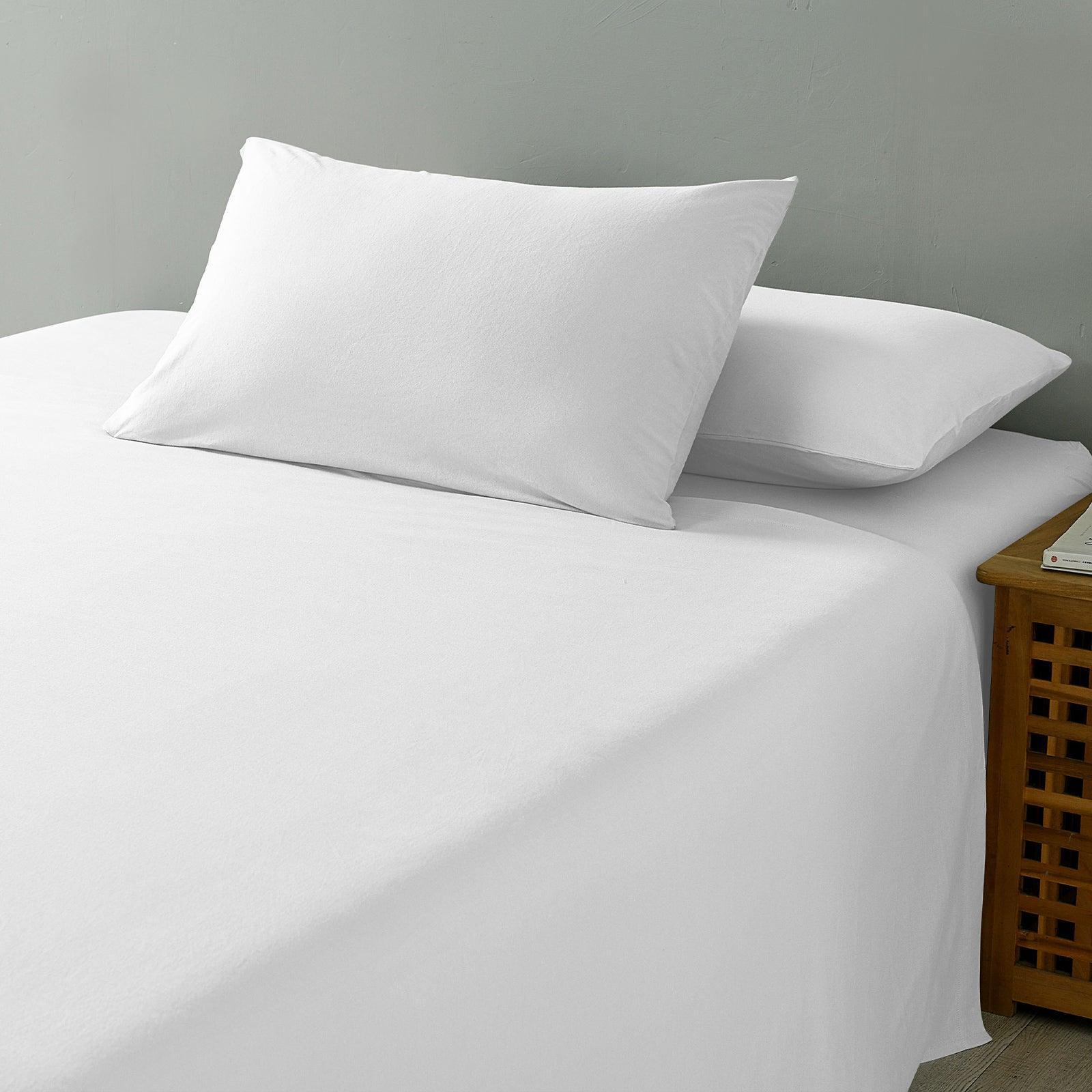 Royal Comfort 100% Jersey Cotton 4 Piece Sheet Set - Queen - White - John Cootes