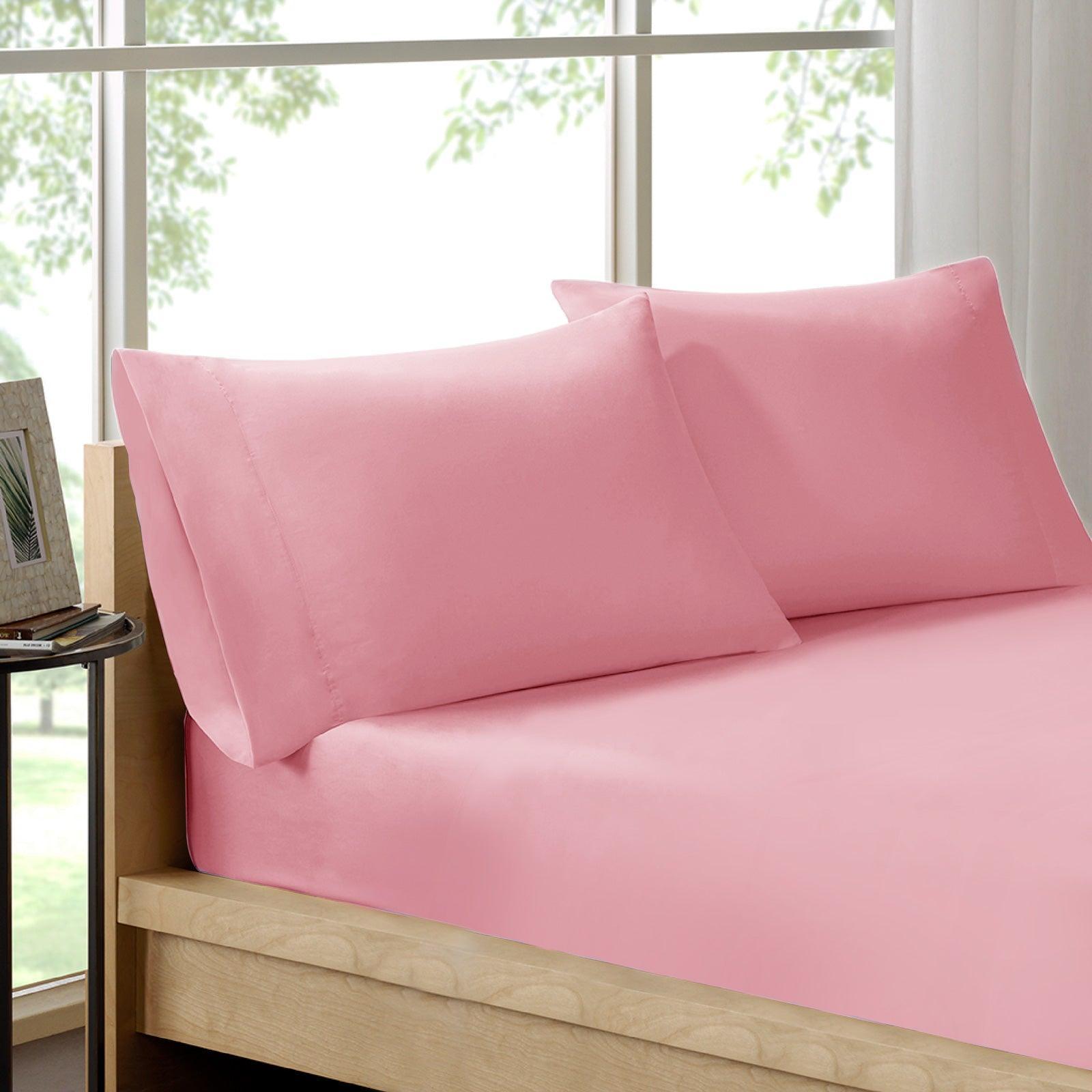 Royal Comfort 100% Organic Cotton Sheet Set 3 Piece Luxury 250 Thread Count - Double - Blush - John Cootes