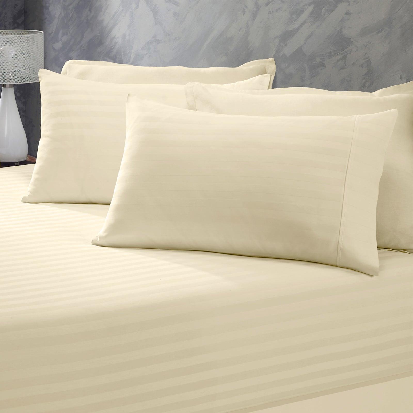 Royal Comfort 1200 Thread Count 3 Piece Combo Set 100% Egyptian Cotton Striped - Double - Sand - John Cootes