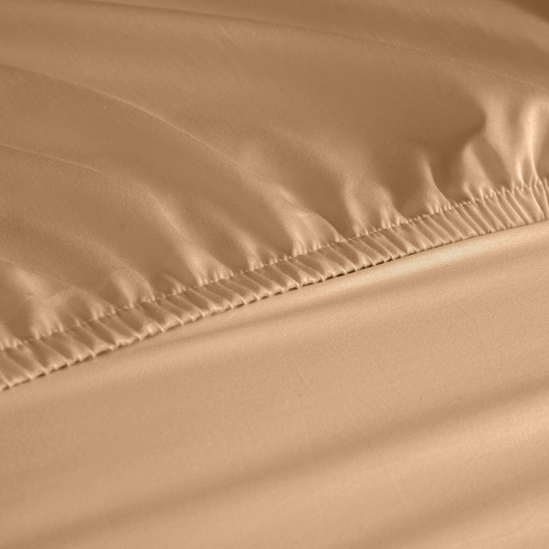 Royal Comfort 1200 Thread Count Fitted Sheet Cotton Blend Ultra Soft Bedding - Queen - Linen - John Cootes